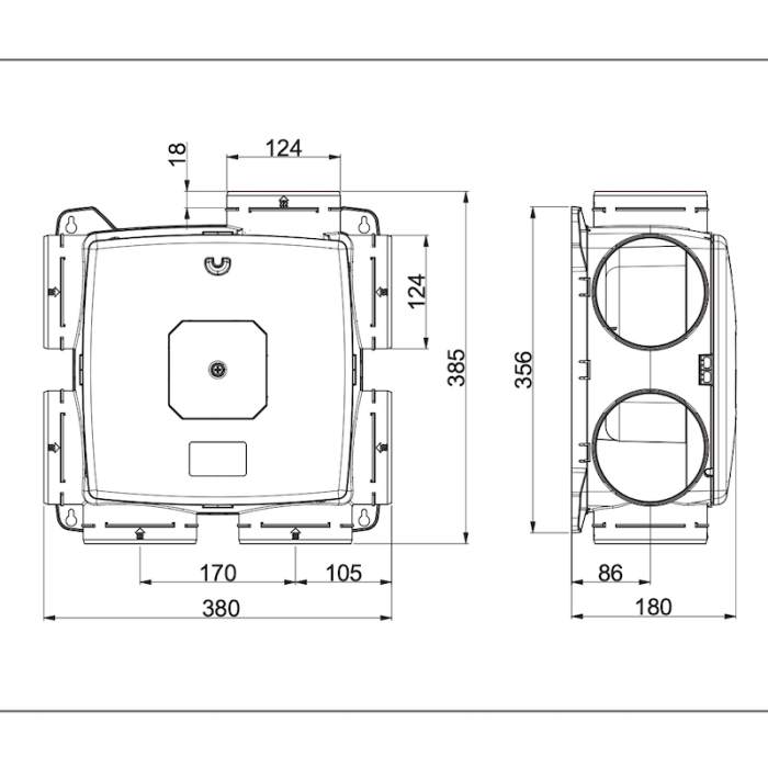 Renson Oxygreen Light met vochtsensor - 372 m3/h - Perilex Renson Oxygreen Light met vochtsensor - 372 m3/h - Perilex