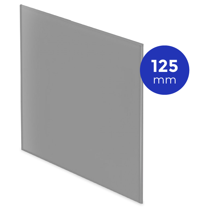 Design ventilatierooster vierkant (afvoer & toevoer) Ø125mm - vlak GLAS - mat grijs Design ventilatierooster vierkant (afvoer & toevoer) Ø125mm - vlak GLAS - mat grijs