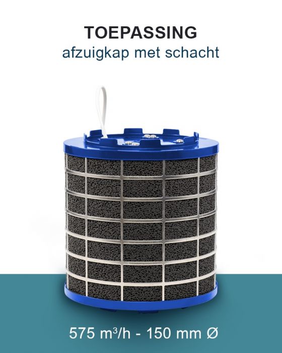 PuriVent SILO plasmafilter voor afzuigkap (schacht 180mm+) - 575 m3/h - aansluiting Ø120mm
