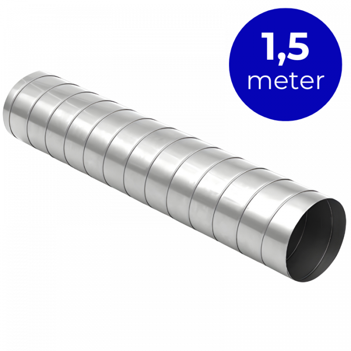 Spirobuis Ø 150mm - staal - Lengte 1,5 meter Spirobuis Ø 150mm - staal - Lengte 1,5 meter