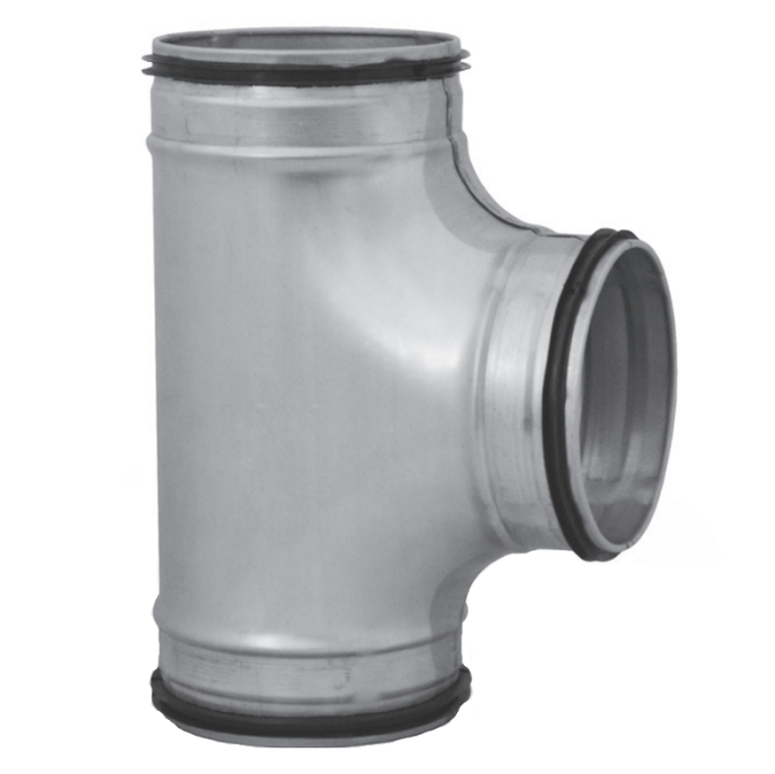 T-stuk 90º met afdichtingsrubber Ø 80mm - Ø 80mm - Ø 80mm T-stuk 90º met afdichtingsrubber Ø 80mm - Ø 80mm - Ø 80mm