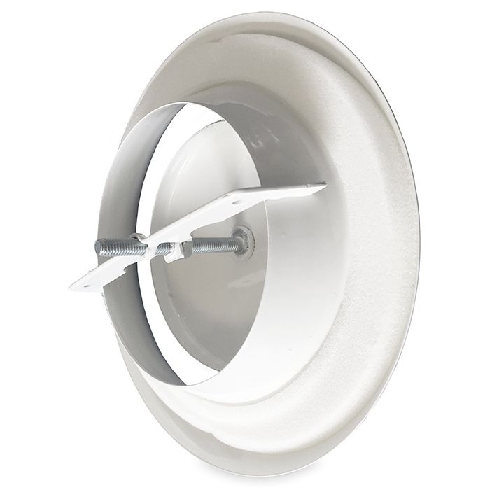 Rooster/ventiel (afzuiging) Ø 250mm staal - wit - MET BUS