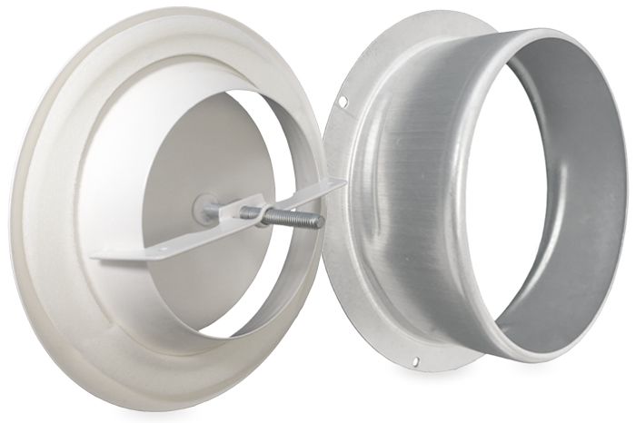 Rooster/ventiel (luchttoevoer) Ø 200mm staal - wit - MET BUS Rooster/ventiel (luchttoevoer) Ø 200mm staal - wit - MET BUS