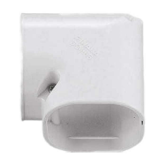 Korte vlakke bocht 90 graden - WIT (SKM-77-W) Korte vlakke bocht 90 graden - WIT (SKM-77-W)