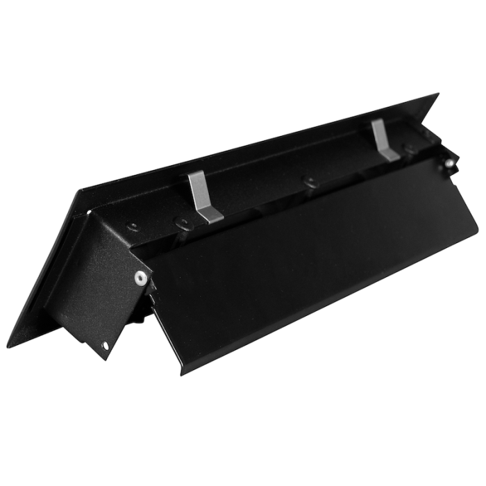 Wandrooster met volumeregelaar t.b.v. 220 x 55mm - staal - ZWART RAL9005 