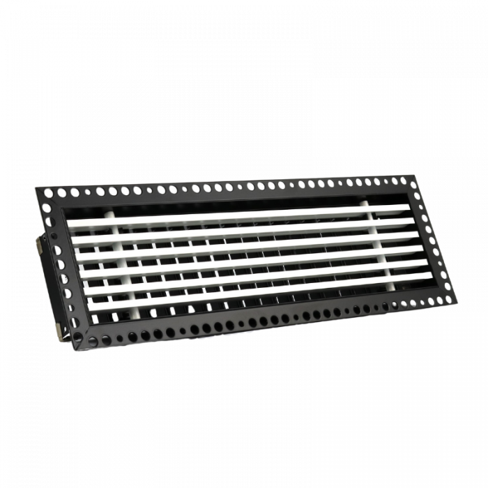 Instucbaar frameloos wandrooster - 210x80mm - t.b.v. kanaal 220x90mm Instucbaar frameloos wandrooster - 210x80mm - t.b.v. kanaal 220x90mm