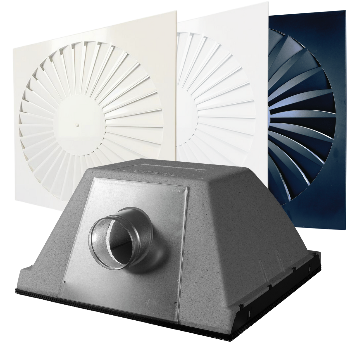 Toevoerplenum "EasyPlenum" - 125mm - Met wervelrooster