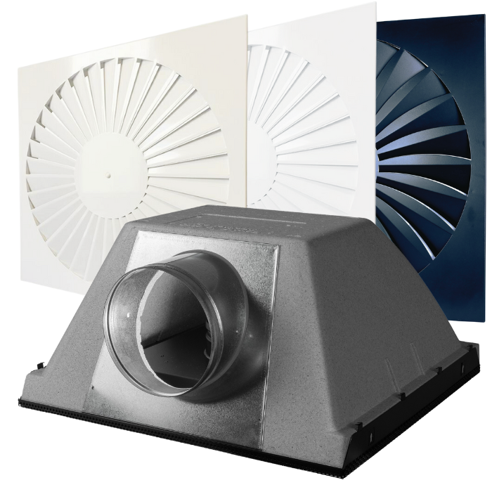 Toevoerplenum "EasyPlenum" - 160mm - Met wervelrooster