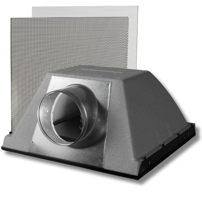 Afvoerplenum "EasyPlenum" - 160mm - Met geperforeerd rooster