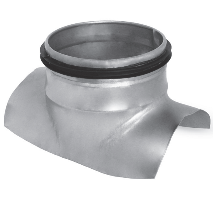 Zadelstuk met afdichtingsrubber op buis Ø 315mm met 90° aftakking Ø 315mm Zadelstuk met afdichtingsrubber op buis Ø 315mm met 90° aftakking Ø 315mm