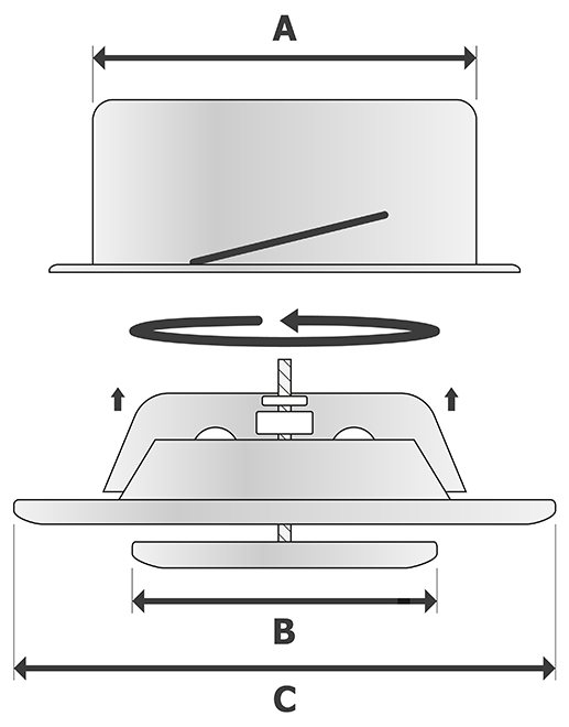 RVS afzuigventiel ventilatierooster VSS